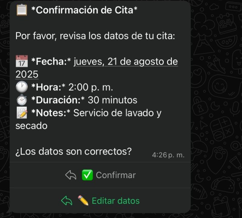 Ejemplo de mensaje para agendar cita