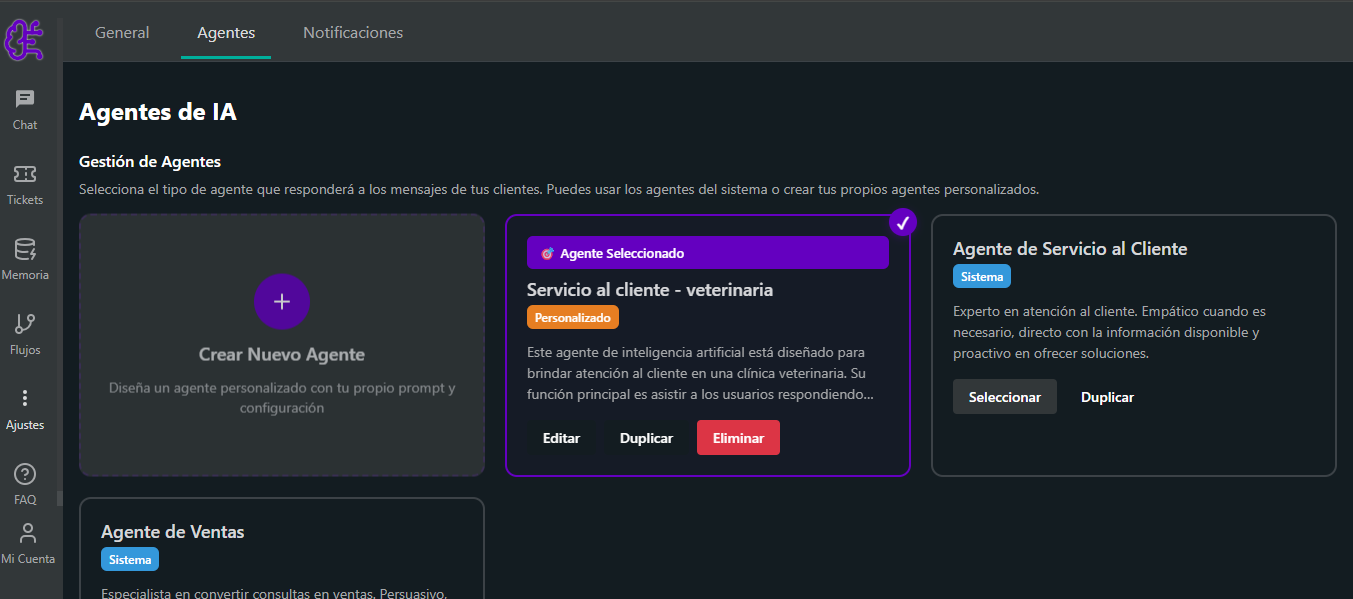 Agentes personalizados